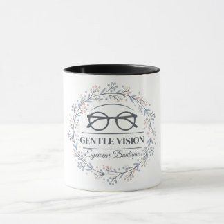 Caneca Soft Flowers Surrounding Reading Glasses Style