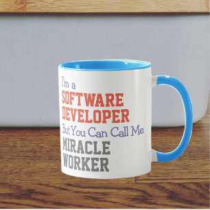 Caneca Software Developer Miracle Worker Mug