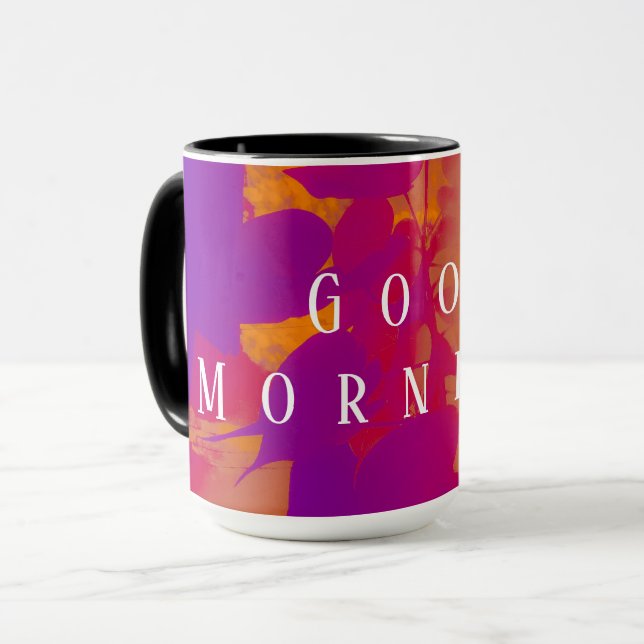 Caneca Sol Abstrato Brilha através das Folhas (Frente Esquerda)