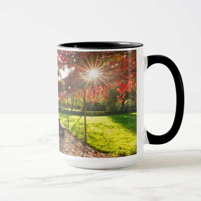 Caneca Sol através das folhas de outono, Croácia (Direita)