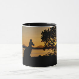 Caneca Sol de canguru preto e dourado