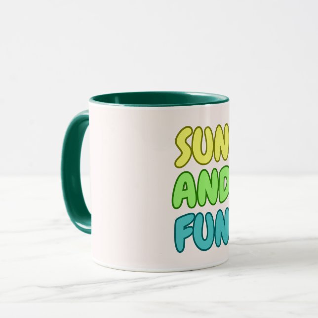 Caneca Sol e Diversão (Frente Esquerda)