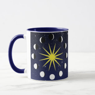 Caneca Sol, Fases da Lua e Estrelas