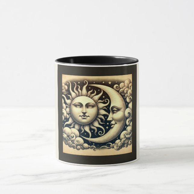 Caneca Sol & Lua Celestiais Vintage  (Centro)