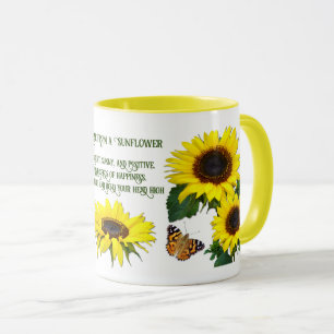 Caneca Sol Sunny Sunflower Inspirational Quotation Mug
