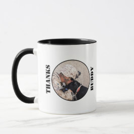 Caneca Soldado em Fatigues com Seu Cão Militar Negro