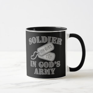 Caneca Soldado no exército Dogtags do deus
