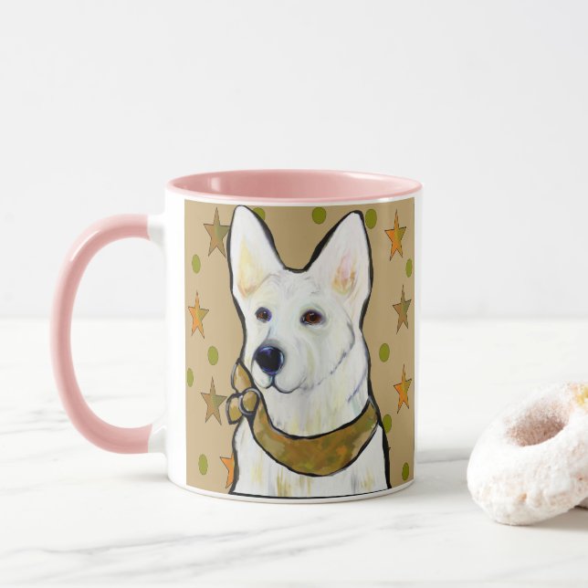 Caneca Soldado Pastor Alemão Branco (Com Donut)