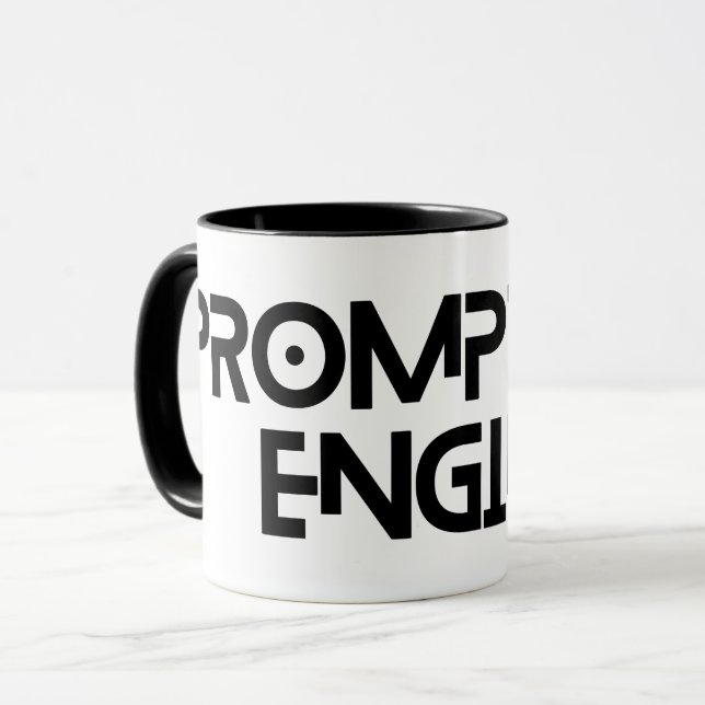 Caneca Solicitar citação minimalista do engenheiro (Frente Esquerda)