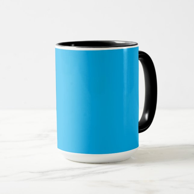 Caneca Solid Cyan Blue Background | Summer Minimal Style (Frente Esquerda)