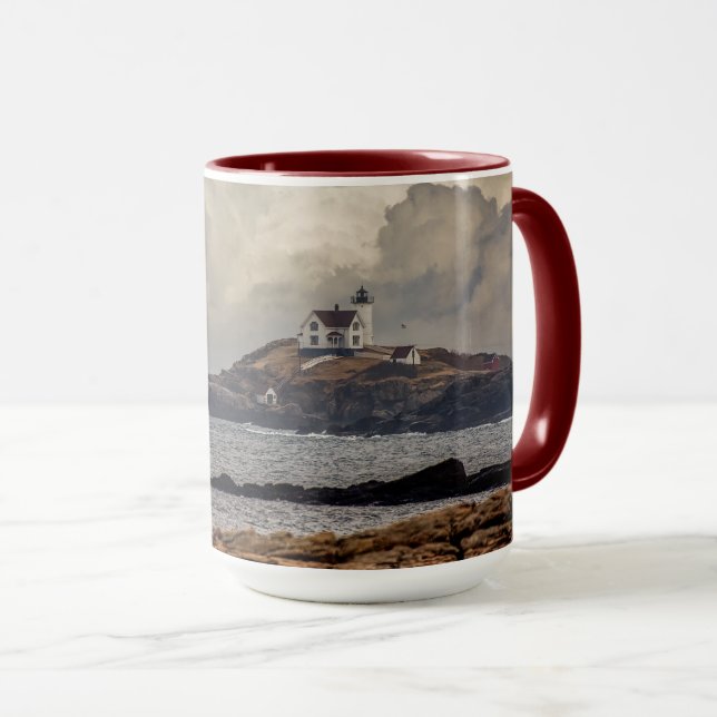 Caneca Solo voador no farol de pedra-relva (Frente Esquerda)