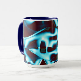 Caneca Sombras de ciano claro em fitas de abstrato para c