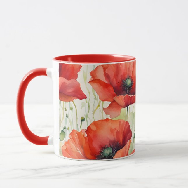 Caneca Sonho de Flor - Padrão de Papoila (Esquerda)