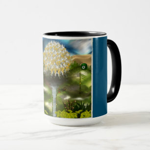 Caneca Sonho de Olhos Surreais de Dandelions