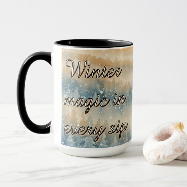 Caneca Sonhos Congelados Paisagem Nevada (Com Donut)