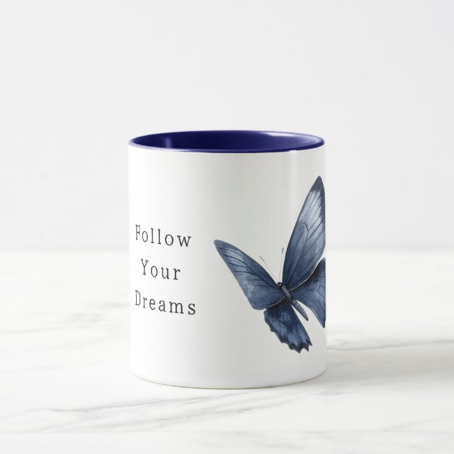 Caneca Sonhos de Borboleta Azul (Centro)