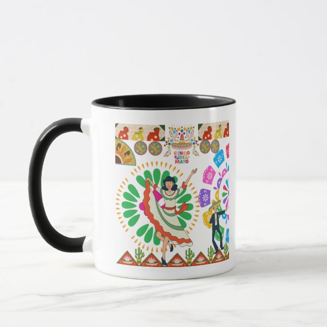 Caneca Sonhos Viva Fiesta preto e branco (Esquerda)