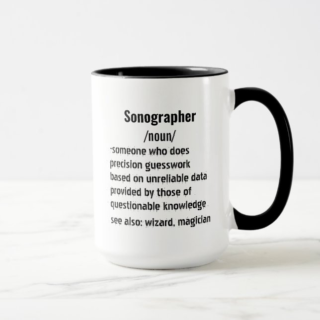 Caneca Sonógrafo engraçado Dons de definição para mulhere (Direita)