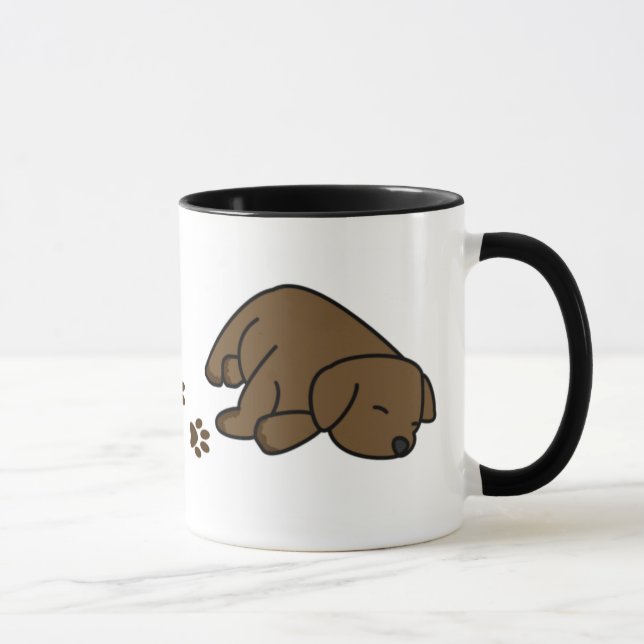 Caneca sonolento do filhote de cachorro do (Direita)