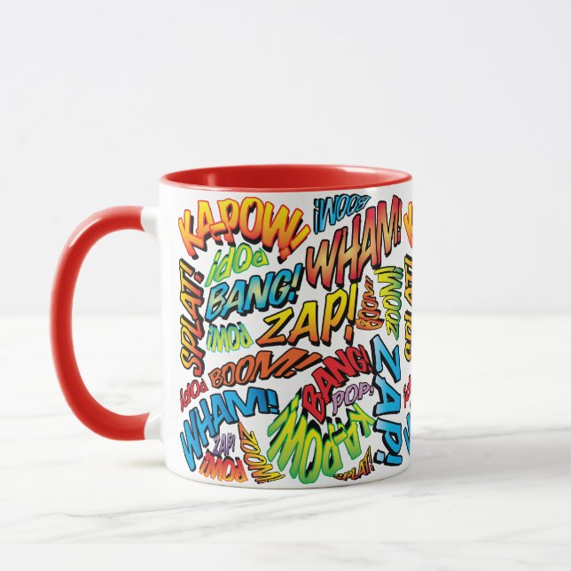 Caneca Sons de Pop de Arte Retro Comic Book (Esquerda)