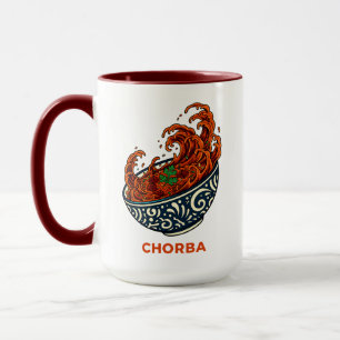 Caneca Sopa Dinâmica Chorba Onda Arte Tazón de Comida Mar