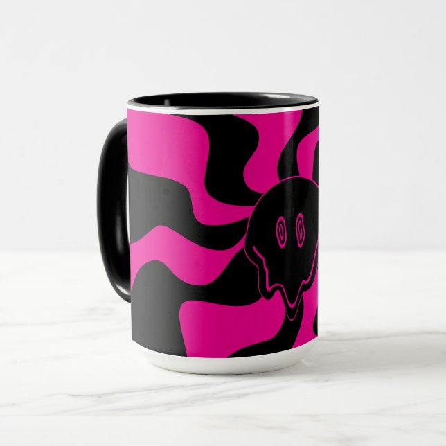 Caneca Sorria derretida - Magenta e Preto (Frente Esquerda)