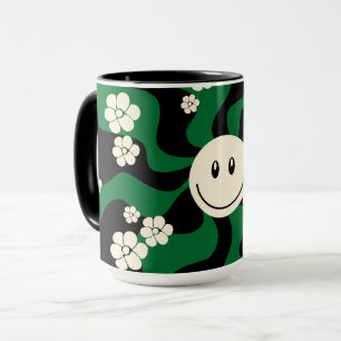 Caneca Sorria - Verde, Creme e Preto
