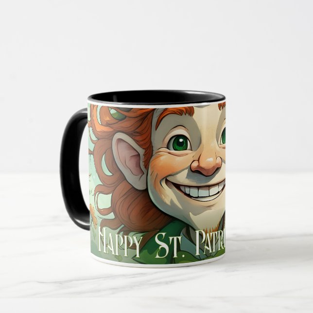 Caneca Sorrisos Sortudos no Dia de São Patrício (Frente Esquerda)