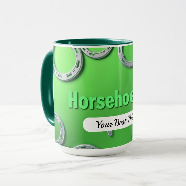 Caneca Sorte de Ferradura Personalizada (Frente Esquerda)