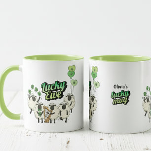 Caneca Sortuda com Ovelhas Irlandesas Engraçadas