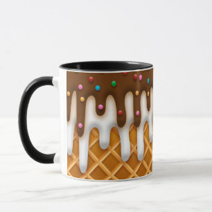 Caneca sorvete De Chocolate De Waffle Cone E Vanilla 