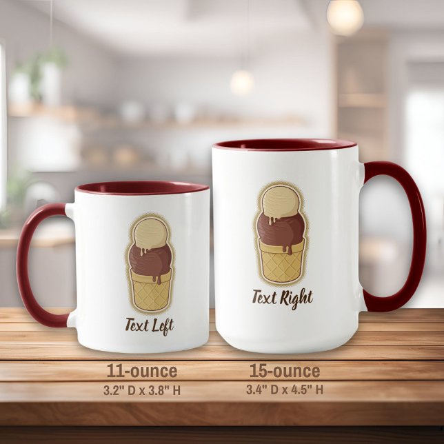 Caneca Sorvete de duas bolas (Criador carregado)