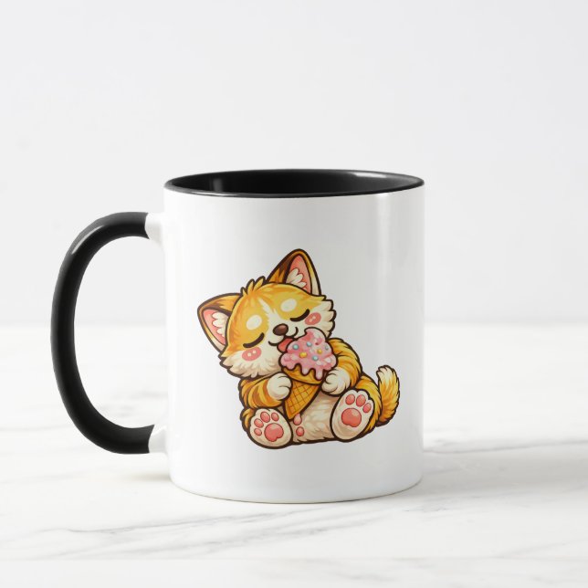 Caneca Sorvete de Gatinho Fofo (Esquerda)