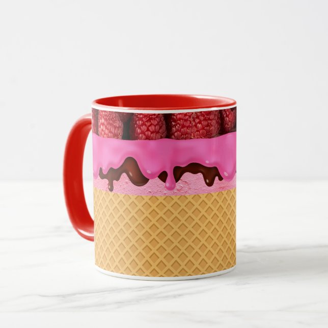 Caneca Sorvete de Morango com Casquinha de Waffle (Frente Esquerda)