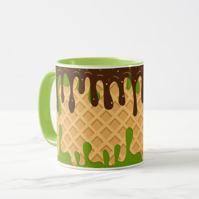 Caneca Sorvete,Derretendo  Matcha Choco Bliss , Moderno  (Frente Esquerda)