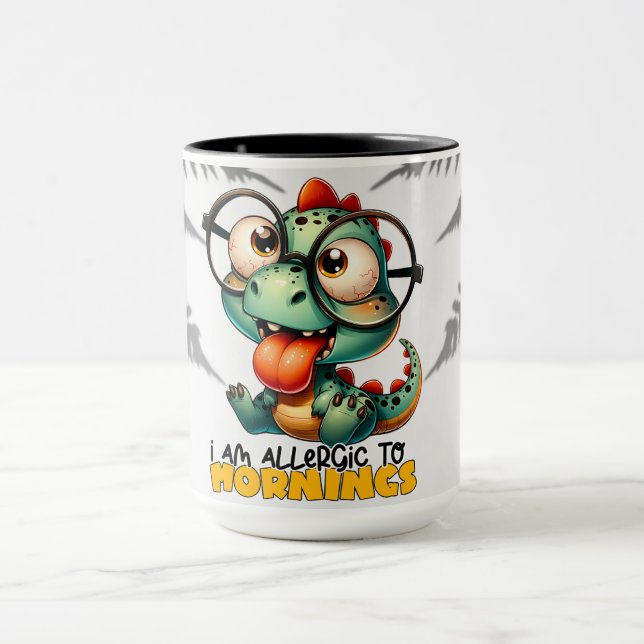 Caneca "Sou alérgico a manhãs" Café/Chá (Centro)