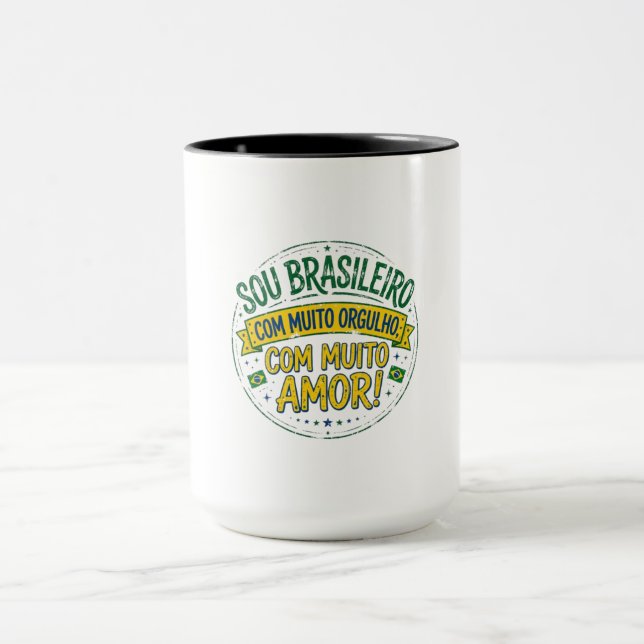 Caneca Sou Brasileiro Com Muito Orgulho Vintage (Centro)