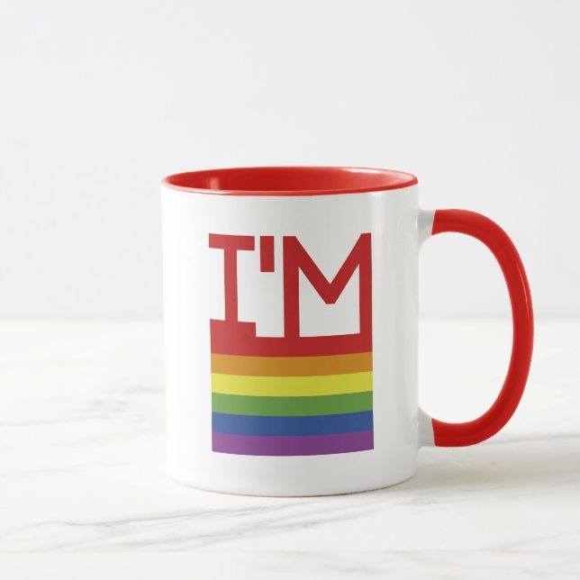 Caneca Sou Gay| Sinalizador arco-íris (Direita)