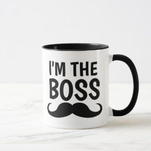 CANECA SOU O CHEFE, MUSTACHE CAFÉ MUG