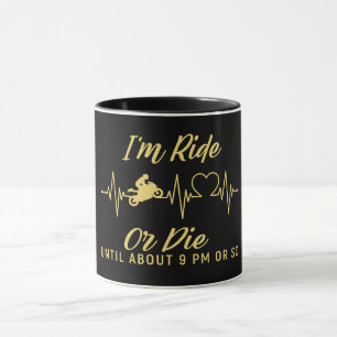 Caneca Sou Ride ou Morra Engraçado Moto