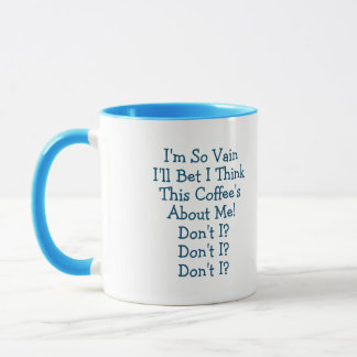 Caneca "SOU TÃO VAIN!" em AZUL por Jeff Willis Art Mug