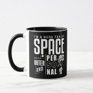 Caneca Sou um grande fã do espaço, tanto no exterior quan