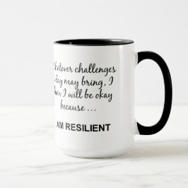 Caneca Sou um Motivacional RESILIENTE dizendo Mug