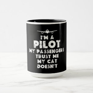 Caneca Sou um piloto engraçado amante de gatos