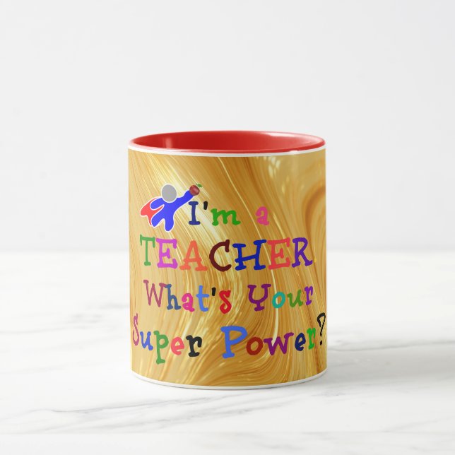 Caneca "Sou um Professor. Qual é o Seu Super Poder?" (Centro)
