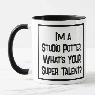 Caneca Sou um Studio Potter. Qual é o seu super talento?
