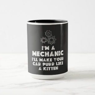 Caneca Sou uma citação Engraçada Mecânica   kitten