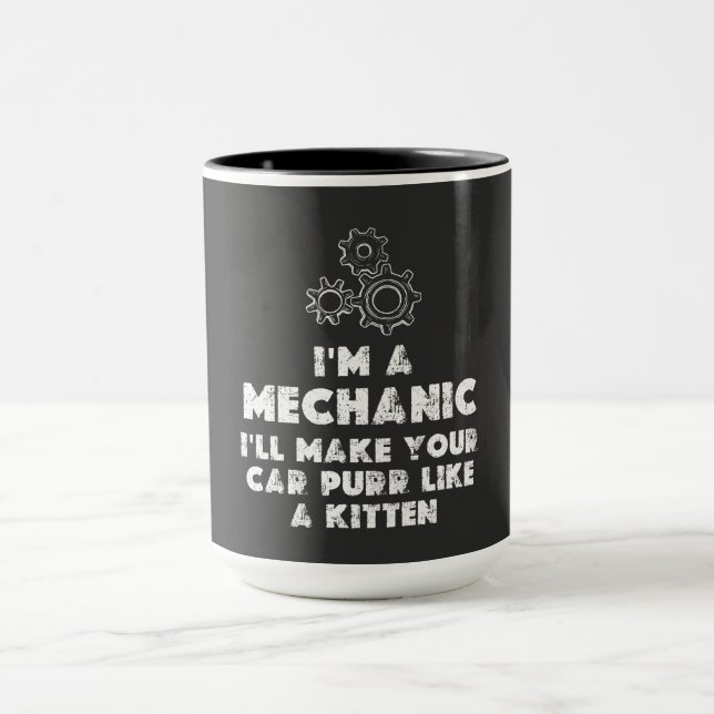 Caneca Sou uma citação Engraçada Mecânica | kitten (Centro)