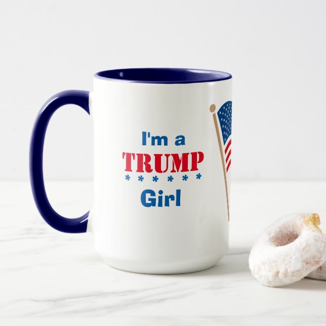 Caneca Sou Uma Garota Trump EUA  (Com Donut)