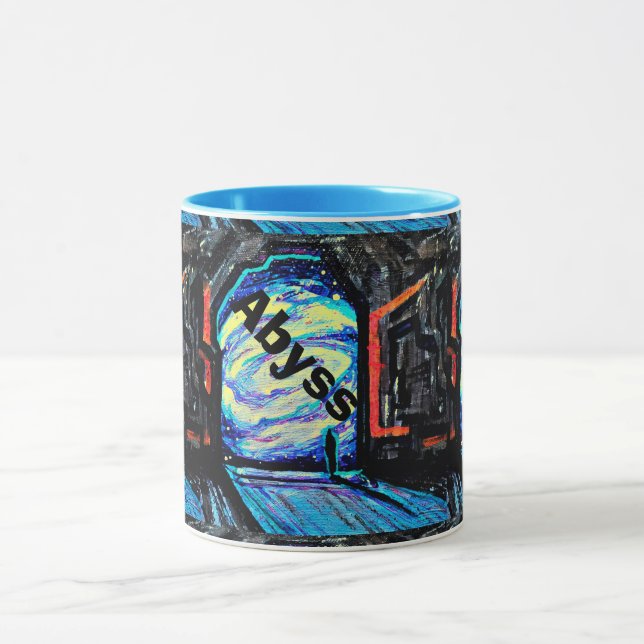 Caneca Sozinho com o Abismo Brilhante (Centro)